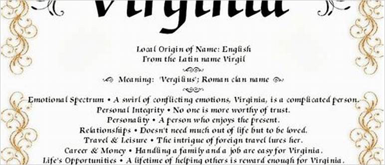 The name virginia means